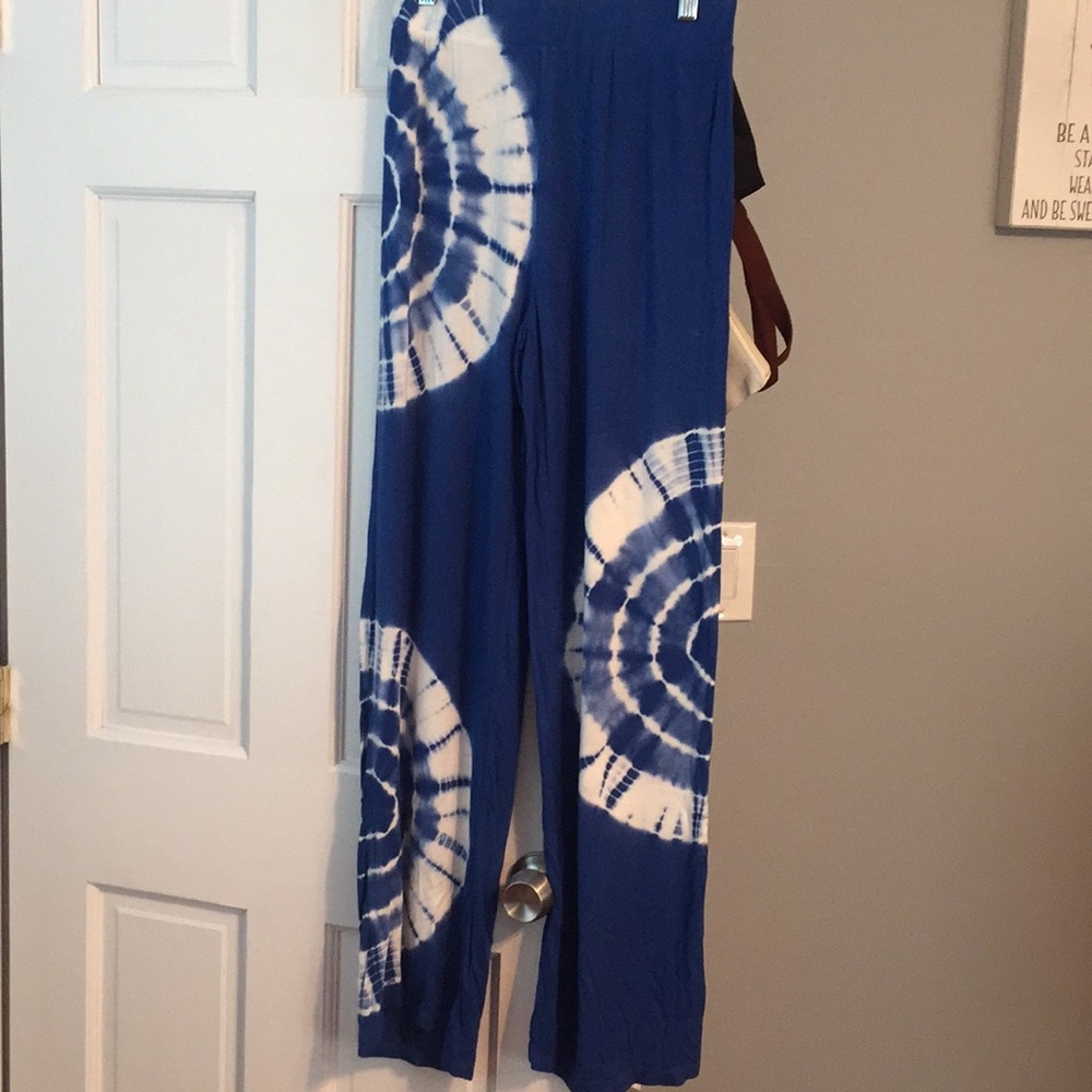Tie-dye elastic pants